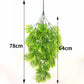 Artificial Plant Vines Wall Hanging Rattan Leaves Branches Outdoor Garden Home Decoration Plastic Fake Silk Leaf Green Plant Ivy Snapitonline