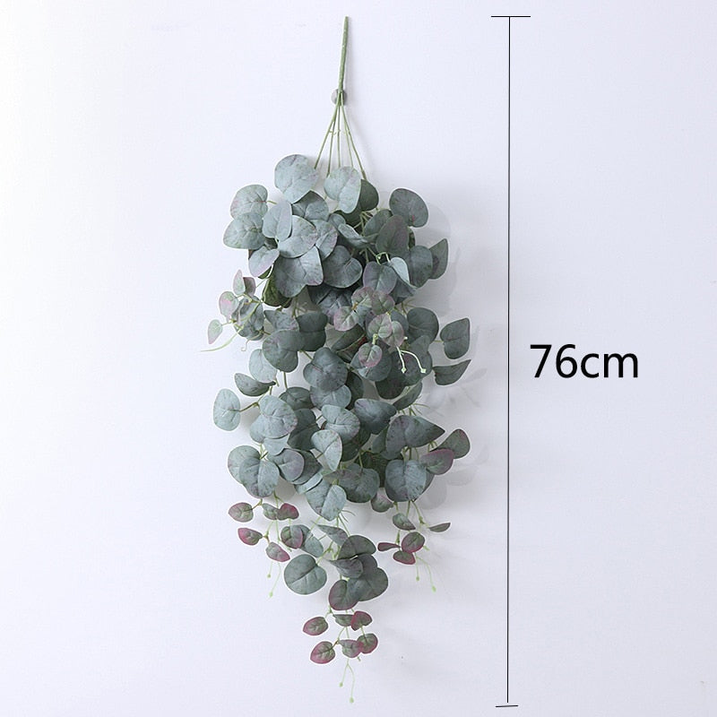 Artificial Plant Vines Wall Hanging Rattan Leaves Branches Outdoor Garden Home Decoration Plastic Fake Silk Leaf Green Plant Ivy Snapitonline