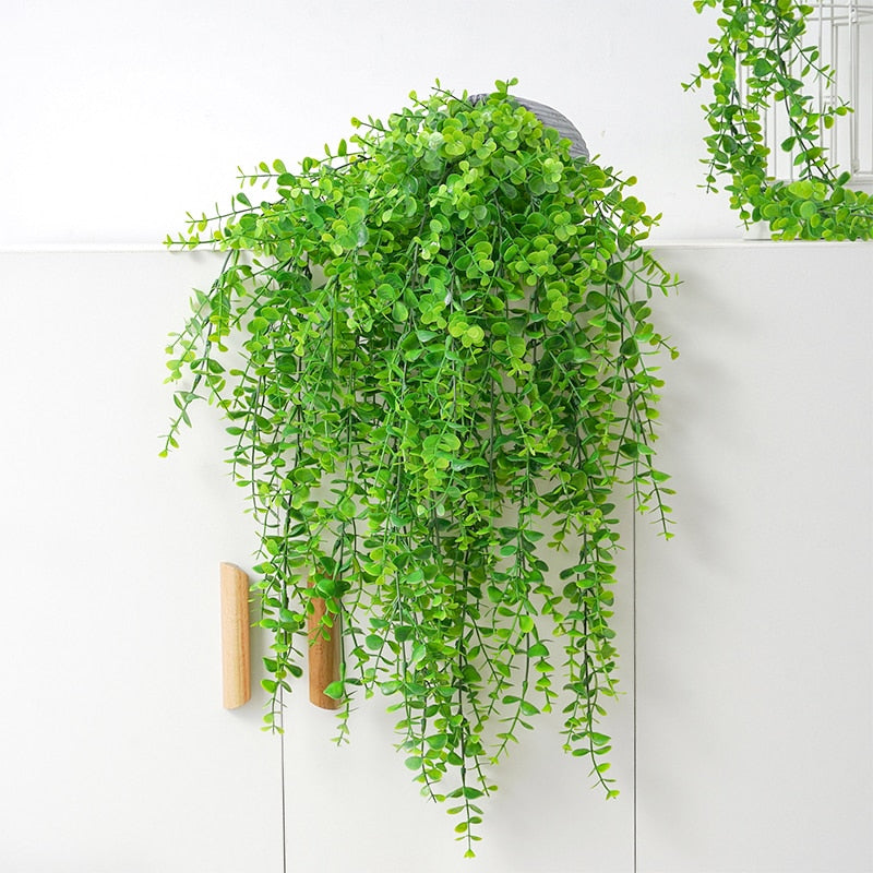 Artificial Plant Vines Wall Hanging Rattan Leaves Branches Outdoor Garden Home Decoration Plastic Fake Silk Leaf Green Plant Ivy Snapitonline