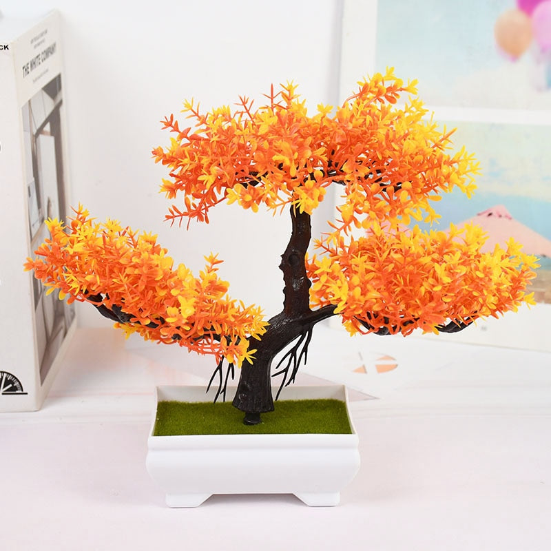 Artificial Plants Bonsai Small Tree Pot Fake Plant Flowers Potted Ornaments For Home Room Table Decoration Hotel Garden Decor Snapitonline