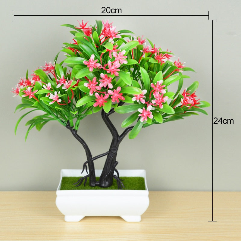Artificial Plants Bonsai Small Tree Pot Fake Plant Flowers Potted Ornaments For Home Room Table Decoration Hotel Garden Decor Snapitonline