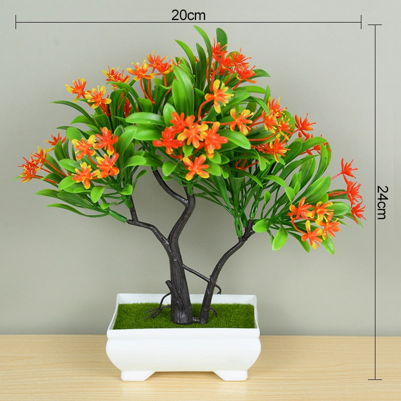 Artificial Plants Bonsai Small Tree Pot Fake Plant Flowers Potted Ornaments For Home Room Table Decoration Hotel Garden Decor Snapitonline