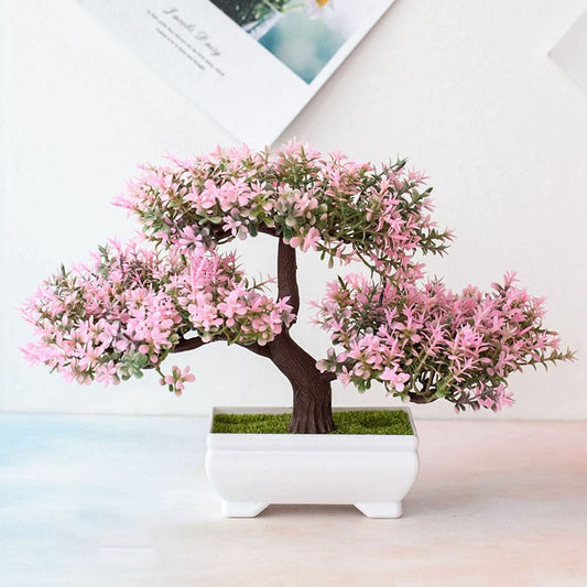 Artificial Plants Bonsai Small Tree Pot Fake Plant Flowers Potted Ornaments For Home Room Table Decoration Hotel Garden Decor Snapitonline