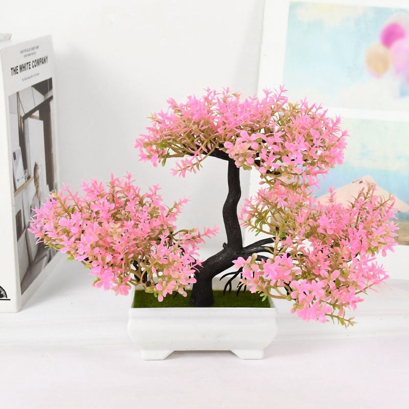 Artificial Plants Bonsai Small Tree Pot Fake Plant Flowers Potted Ornaments For Home Room Table Decoration Hotel Garden Decor Snapitonline