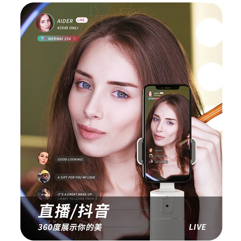 Auto Face Tracking Gimbal Stabilizer Phone Tripod Accessories 360 Rotation Live Smart AI Follow-Up Photo Vlog Video Recorder Snapitonline