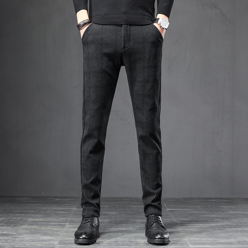 Autumn Plaid Pants Slim Straight Loose Men's Casual Pants Trousers Small Feet Snapitonline