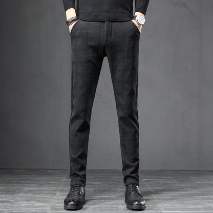 Autumn Plaid Pants Slim Straight Loose Men's Casual Pants Trousers Small Feet Snapitonline