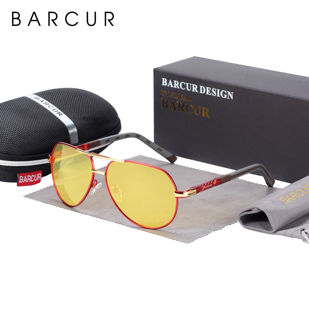 BARCUR Aluminum Vintage Men Sunglasses Men Polarized Coating Classic Sun Glasses Women Shade Male Driving Accessories Eyewear Snapitonline