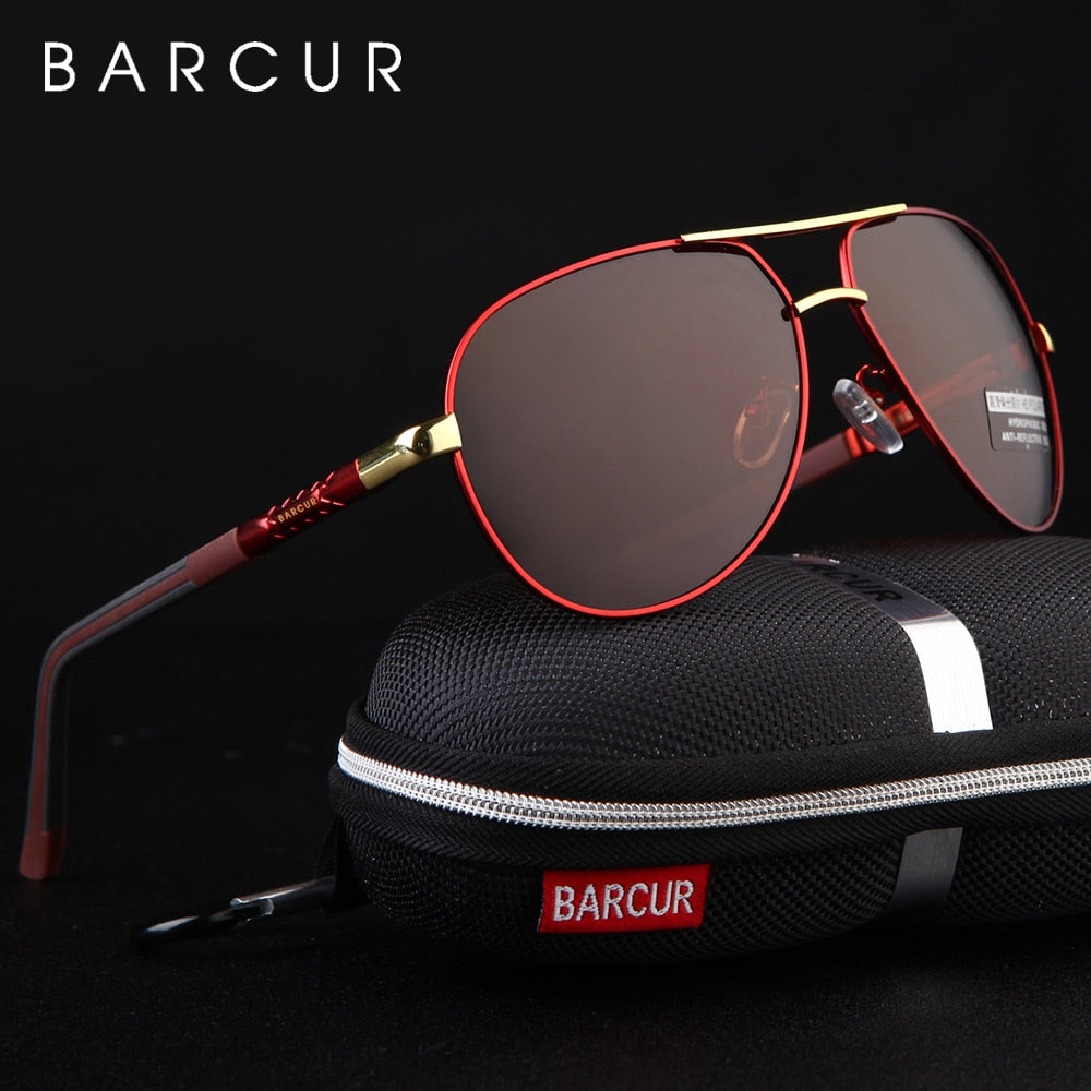 BARCUR Aluminum Vintage Men Sunglasses Men Polarized Coating Classic Sun Glasses Women Shade Male Driving Accessories Eyewear Snapitonline