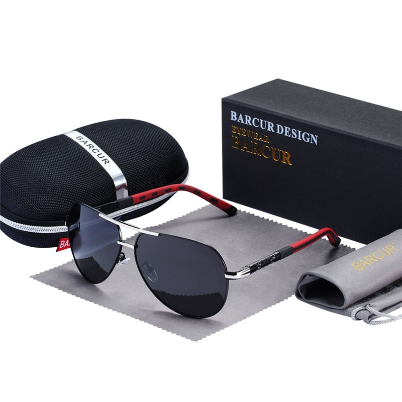 BARCUR Aluminum Vintage Men Sunglasses Men Polarized Coating Classic Sun Glasses Women Shade Male Driving Accessories Eyewear Snapitonline