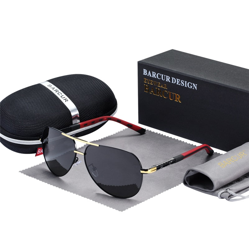 BARCUR Aluminum Vintage Men Sunglasses Men Polarized Coating Classic Sun Glasses Women Shade Male Driving Accessories Eyewear Snapitonline
