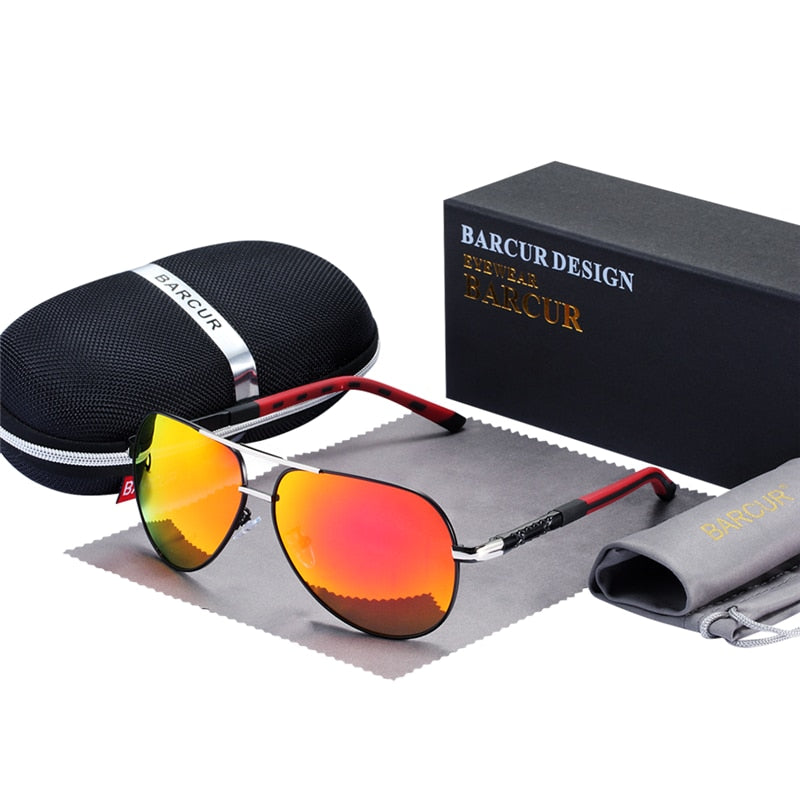 BARCUR Aluminum Vintage Men Sunglasses Men Polarized Coating Classic Sun Glasses Women Shade Male Driving Accessories Eyewear Snapitonline