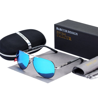 BARCUR Aluminum Vintage Men Sunglasses Men Polarized Coating Classic Sun Glasses Women Shade Male Driving Accessories Eyewear Snapitonline
