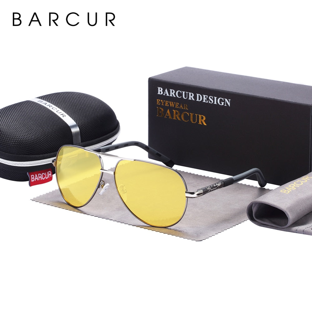 BARCUR Aluminum Vintage Men Sunglasses Men Polarized Coating Classic Sun Glasses Women Shade Male Driving Accessories Eyewear Snapitonline