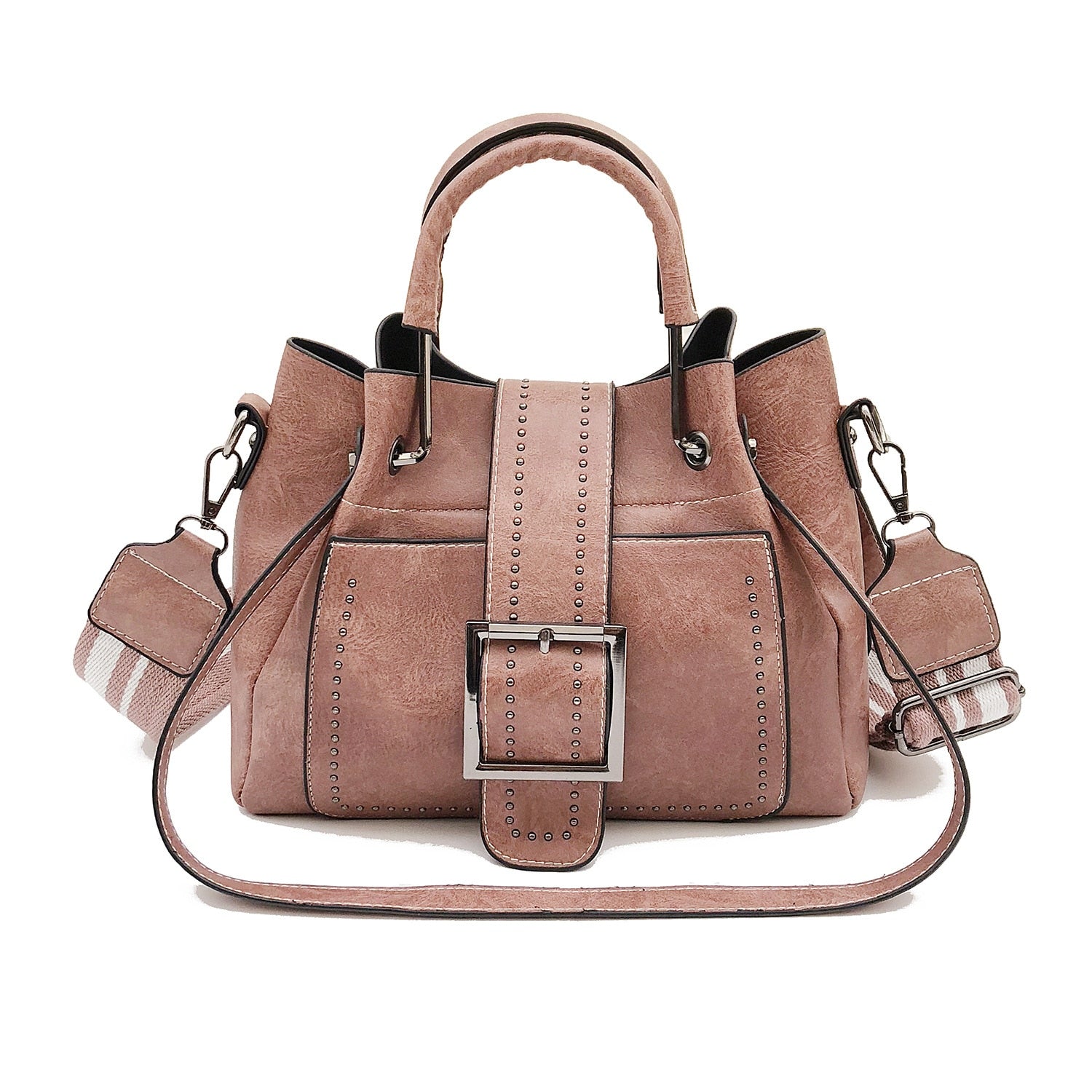 Bags For Women 2021 New Fashion Leather Handbags Crossbody Flaps Female Vintage Bucket Shoulder Purse Ladies Pouch Sac A Femme Snapitonline