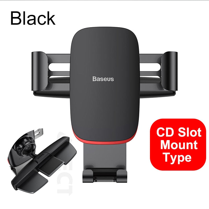 Baseus Gravity Car Phone Holder Mobile Phone Clip Holder Stand Bracket CD Slot/Airvent Mount Holder for iPhone Samsung Snapitonline