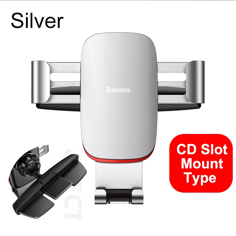 Baseus Gravity Car Phone Holder Mobile Phone Clip Holder Stand Bracket CD Slot/Airvent Mount Holder for iPhone Samsung Snapitonline