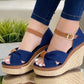 Belt Buckle Wedge Toothy Sandals Women's Shoes Snapitonline
