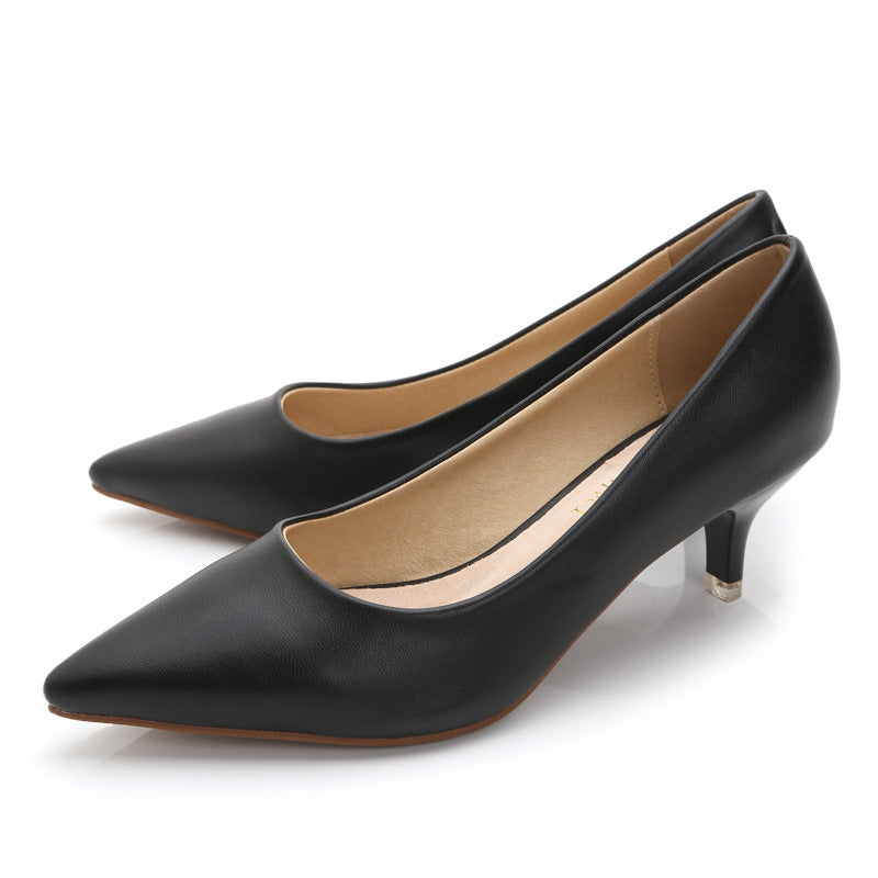 Black Pumps High Heels Flight Attendant Single Shoes Snapitonline