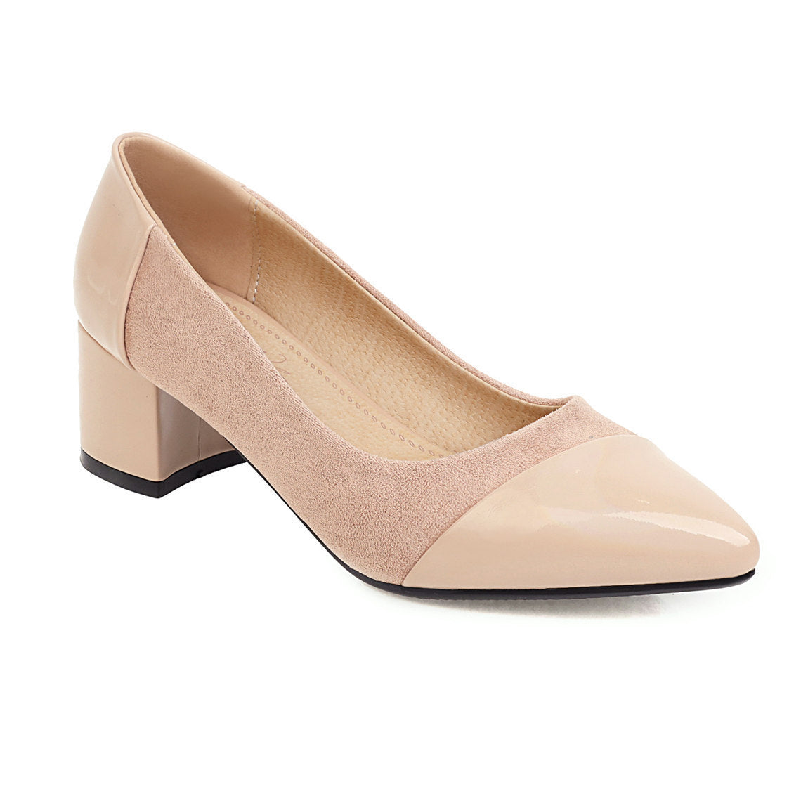 Block heel mid-heel pointed pumps Snapitonline
