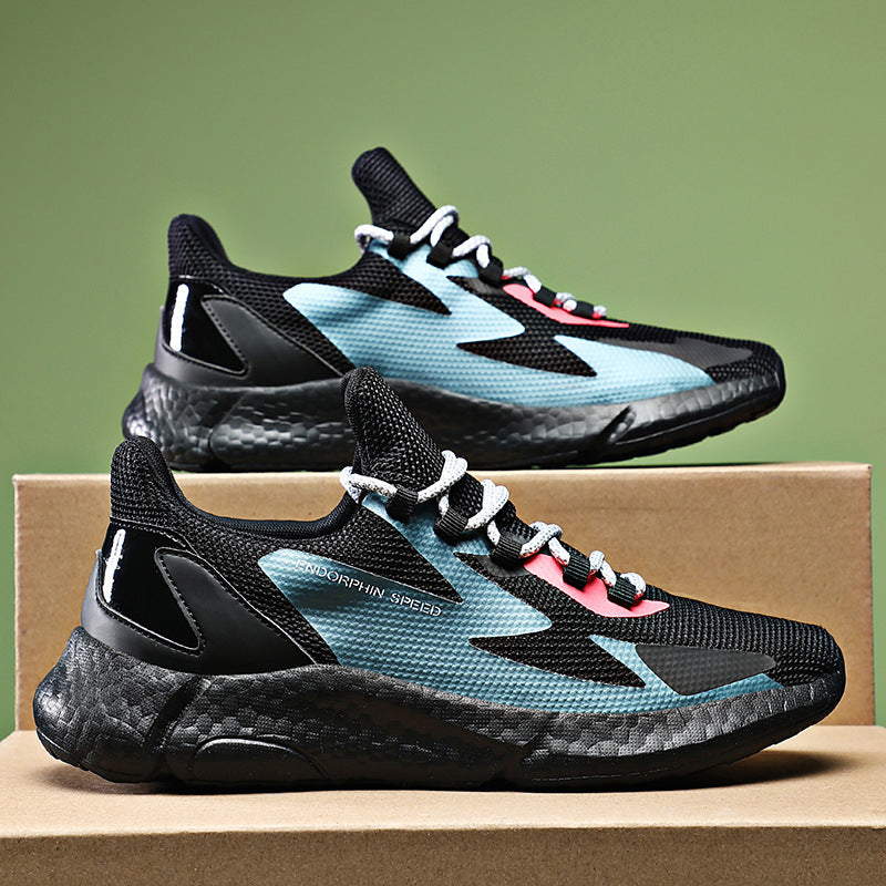 Breathable Flying Woven Sneakers Popcorn Running Shoes Men Snapitonline