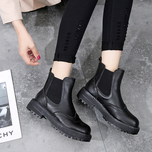 British style thick heel women's boots Snapitonline