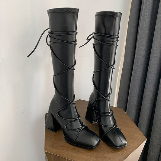 But Knee Boots Thick High Heel Boots Snapitonline