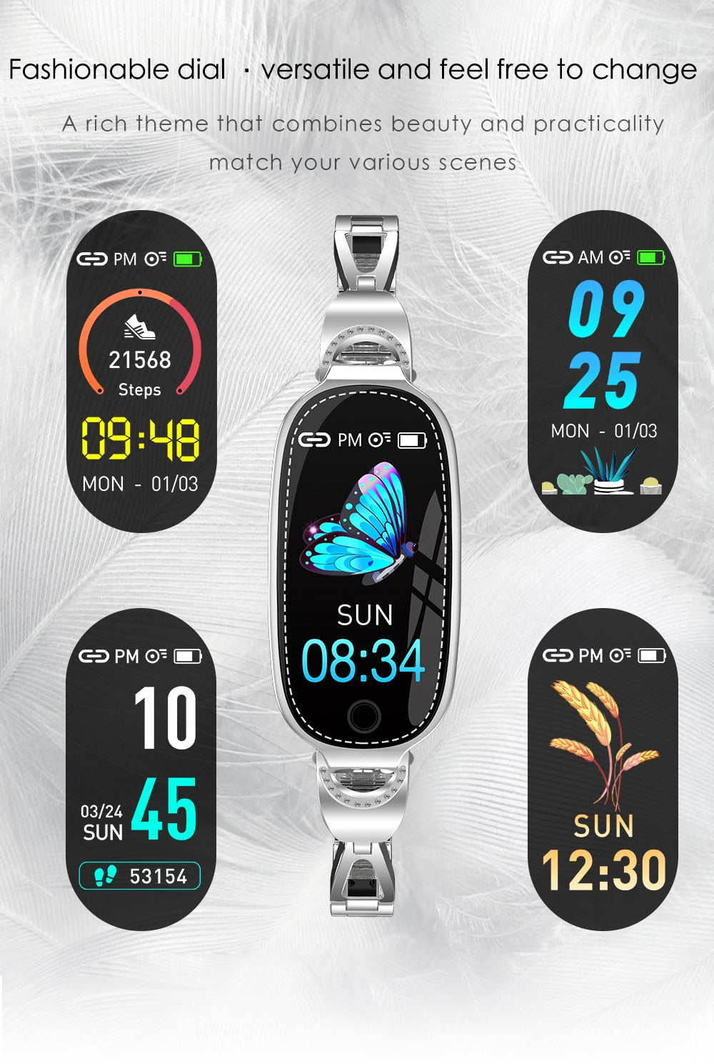CZJW Fashion Woman Smart watch Fitness Tracker bracelet Smartwatch lady wristband Gift For girl Blood Pressure PK H8 AK16 Snapitonline