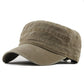 Casual Washed Cotton Flat Top Hat Adjustable Fisher Military Caps Men Women Cadet Army Cap Unique Design Vintage Four Seasons Snapitonline