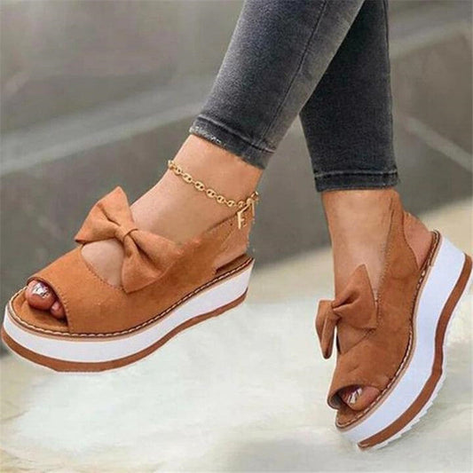 Casual Wedge Women's Single Shoes Platform Bow Cool Snapitonline