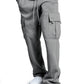 Casual multi-pocket loose straight-leg overalls Snapitonline