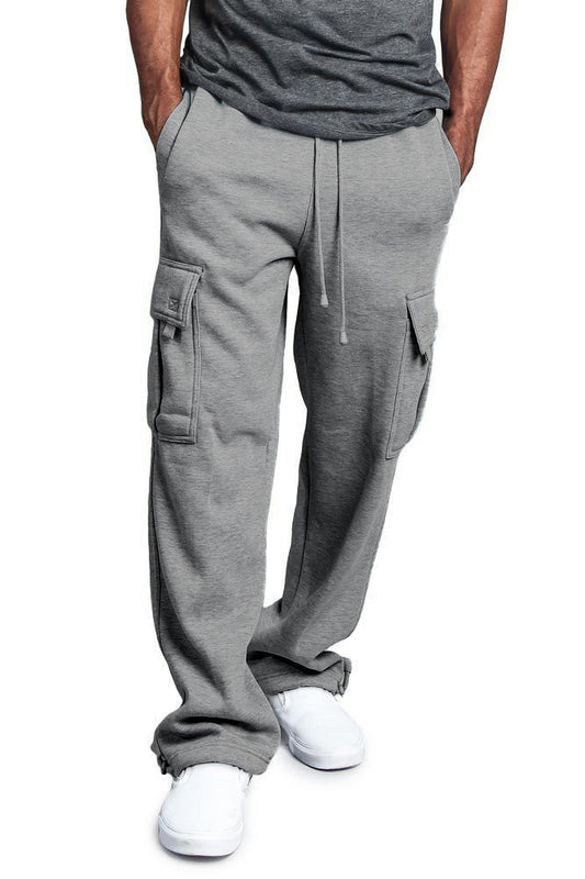 Casual multi-pocket loose straight-leg overalls Snapitonline