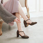 Chunky All Match Medium Heel High Pumps Snapitonline