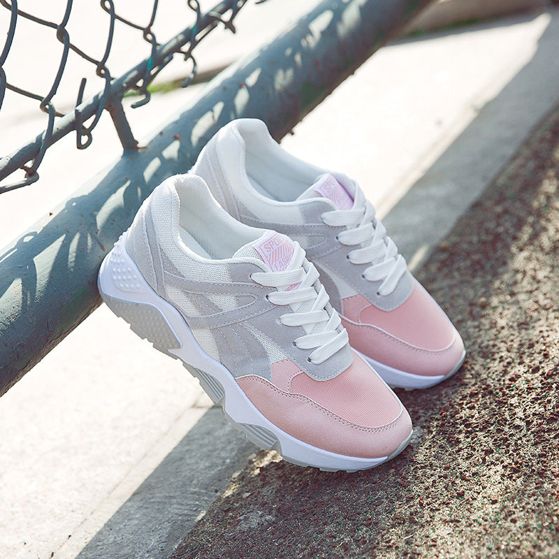 Color M,atching Increased Running Shoes Flat Casual Shoes Student Sneakers Snapitonline