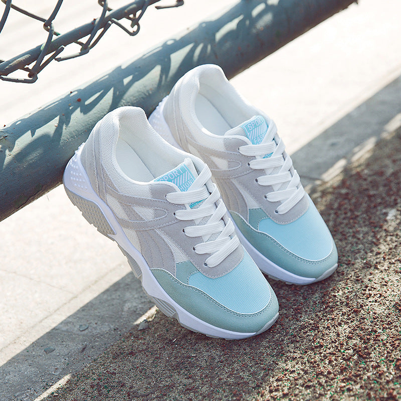 Color M,atching Increased Running Shoes Flat Casual Shoes Student Sneakers Snapitonline