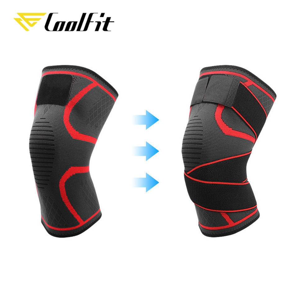 CoolFit 1PCS Dual-use Pressurized Knee Pads Strap Removable Knee Brace Support Crossfit Fitness Running Sports Knee Protector Snapitonline