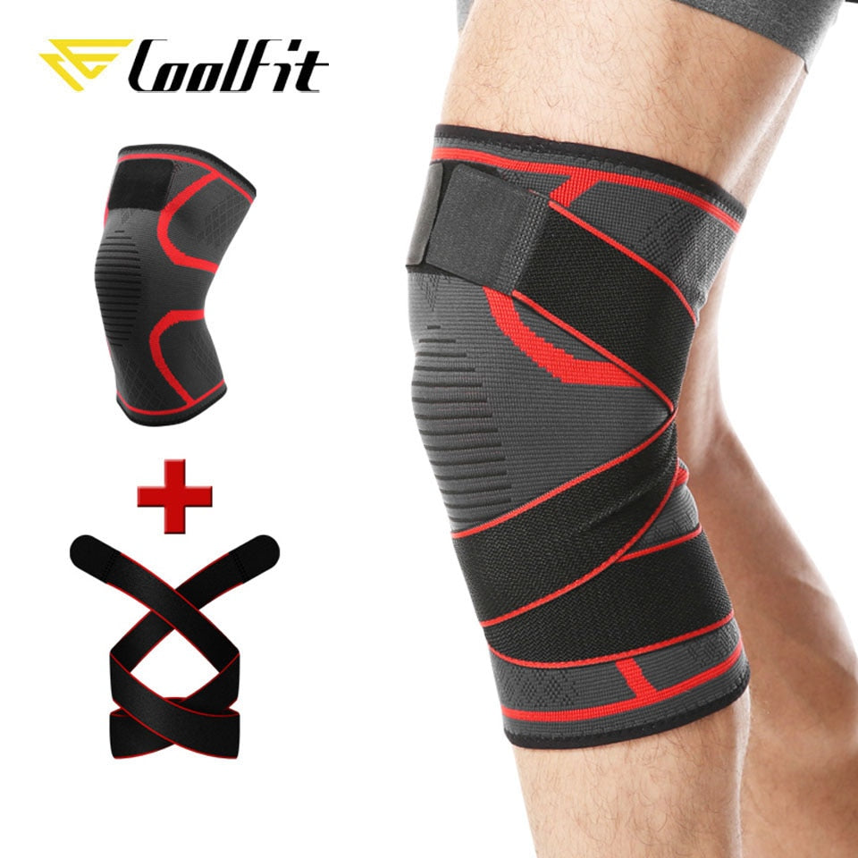 CoolFit 1PCS Dual-use Pressurized Knee Pads Strap Removable Knee Brace Support Crossfit Fitness Running Sports Knee Protector Snapitonline