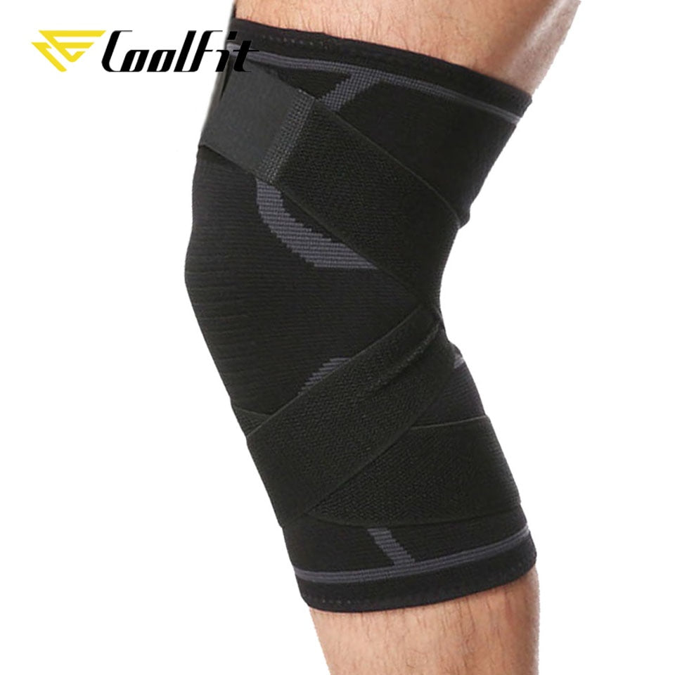 CoolFit 1PCS Dual-use Pressurized Knee Pads Strap Removable Knee Brace Support Crossfit Fitness Running Sports Knee Protector Snapitonline