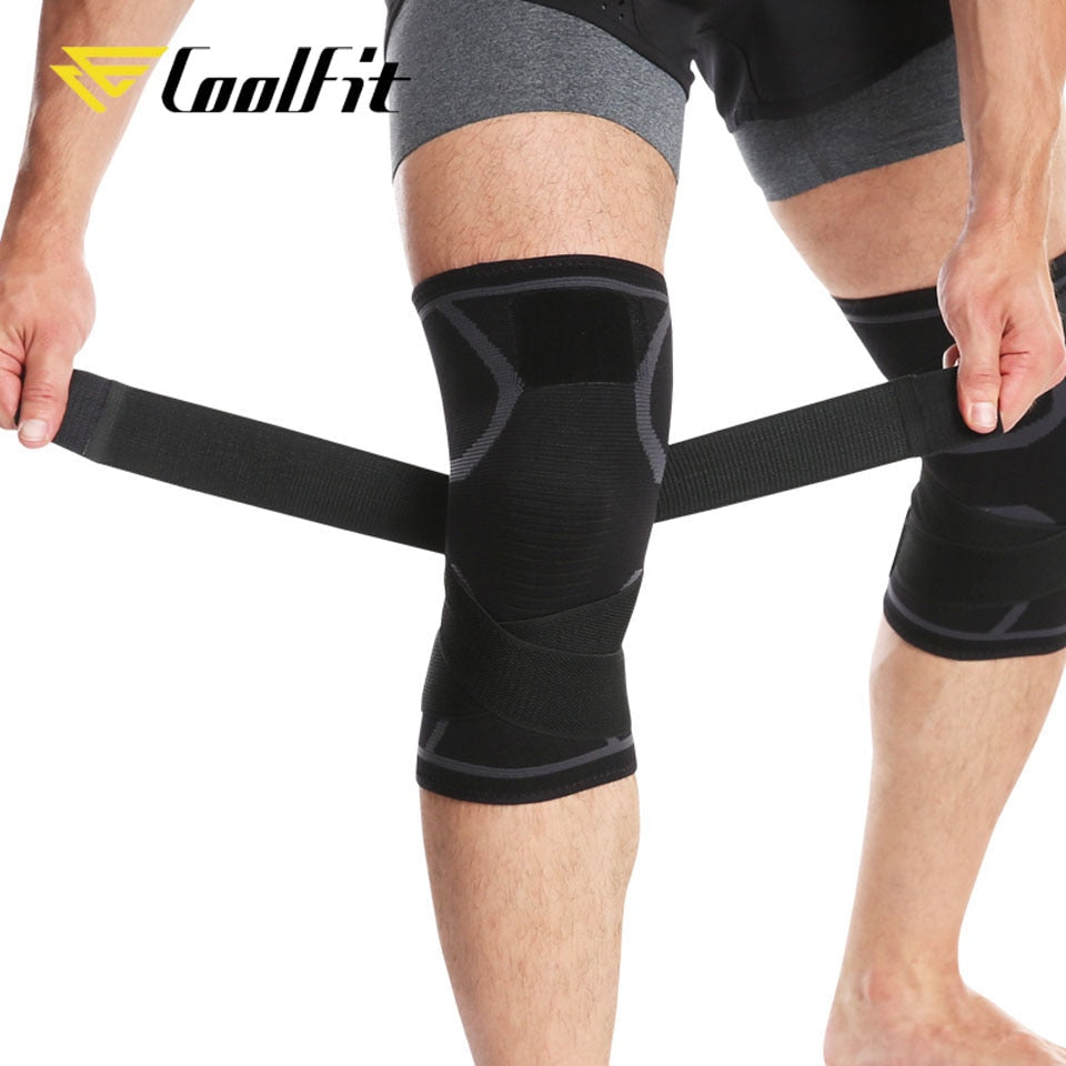 CoolFit 1PCS Dual-use Pressurized Knee Pads Strap Removable Knee Brace Support Crossfit Fitness Running Sports Knee Protector Snapitonline