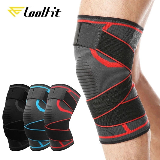 CoolFit 1PCS Dual-use Pressurized Knee Pads Strap Removable Knee Brace Support Crossfit Fitness Running Sports Knee Protector Snapitonline