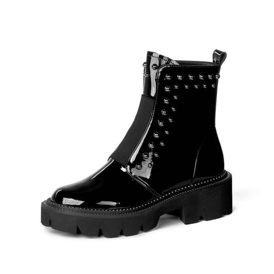 Cow patent leather Martin boots Snapitonline