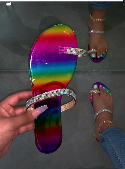 Diamond flat sandals and slippers Snapitonline