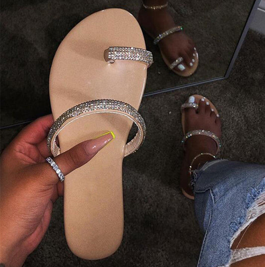 Diamond flat sandals and slippers Snapitonline