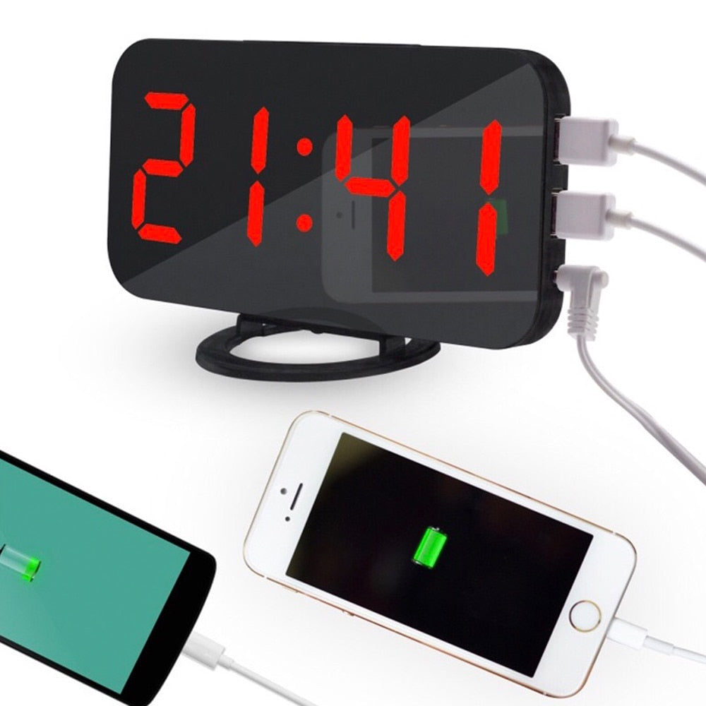 Digital LED Mirror Alarm Clock Snapitonline