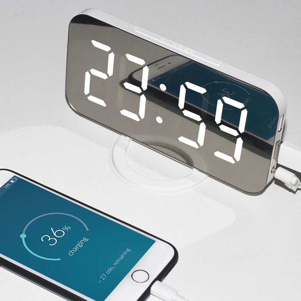 Digital LED Mirror Alarm Clock Snapitonline