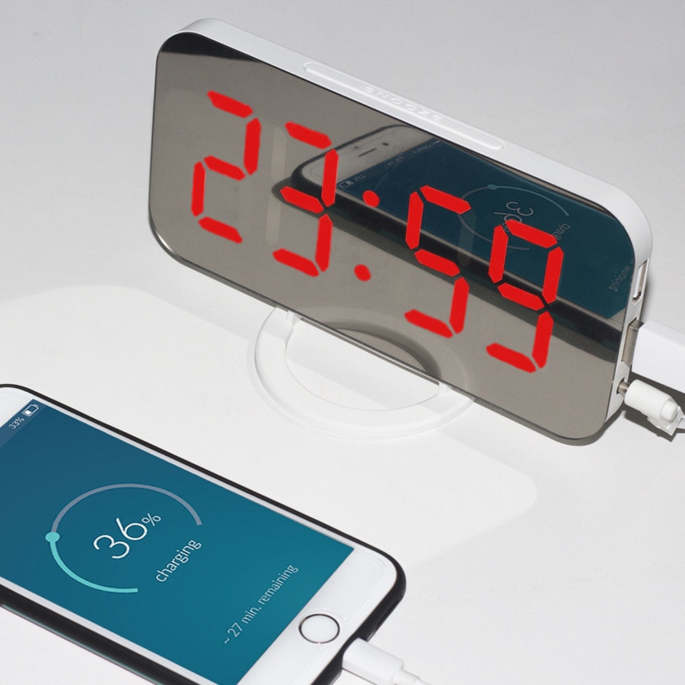 Digital LED Mirror Alarm Clock Snapitonline