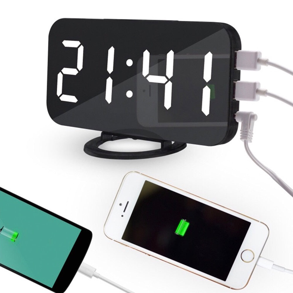Digital LED Mirror Alarm Clock Snapitonline