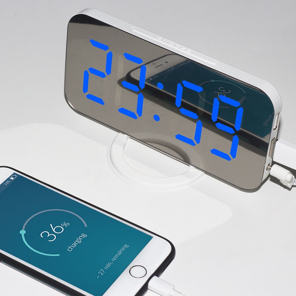 Digital LED Mirror Alarm Clock Snapitonline