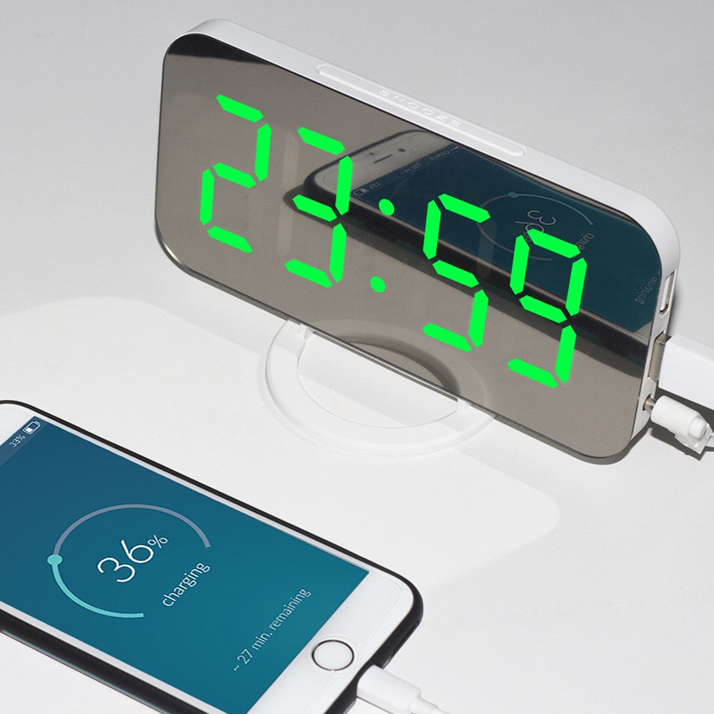Digital LED Mirror Alarm Clock Snapitonline