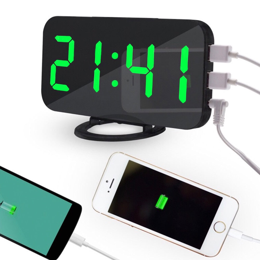 Digital LED Mirror Alarm Clock Snapitonline